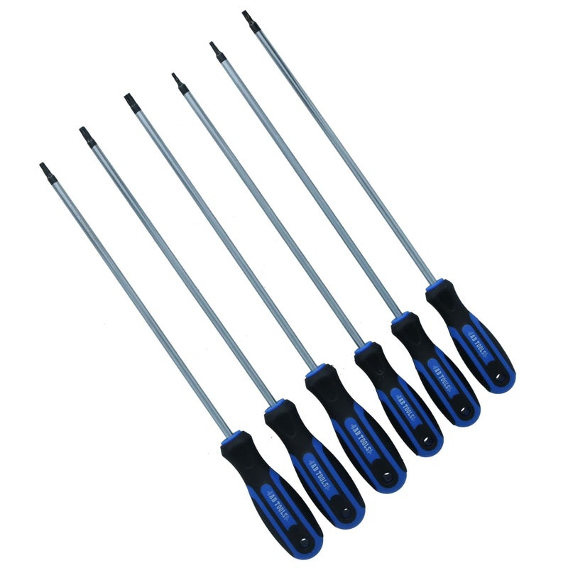 AB Tools Torx Star Extra Long Screwdrivers T10 - T30 Total Length 260mm 6pc Set - Image 1